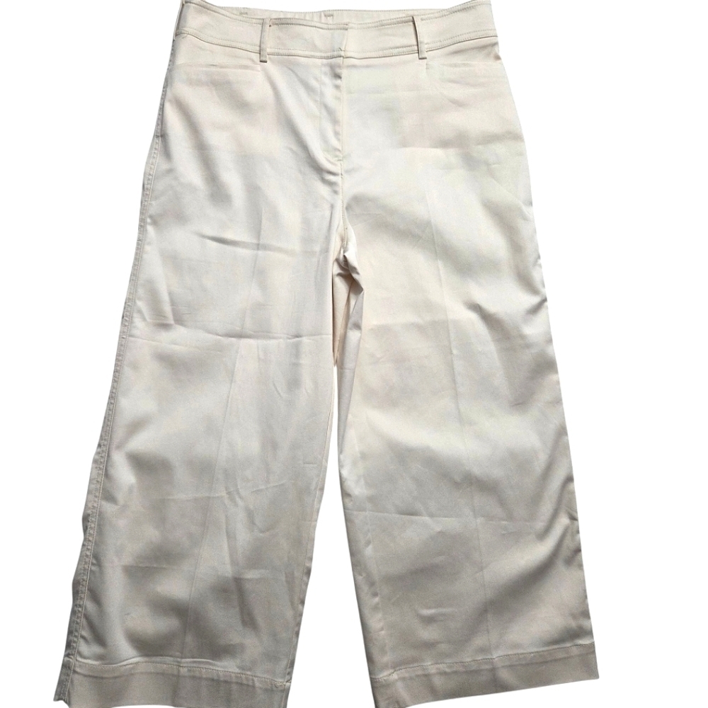 Chico's Off White Wide Leg Crop Pants Size 12